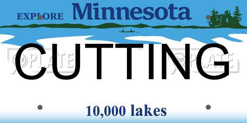 CUTTING Minnesota License Plate