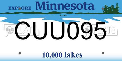 CUU095 Minnesota License Plate