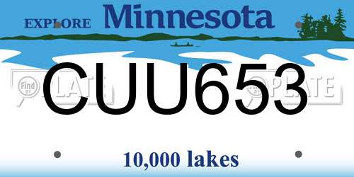 CUU653 Minnesota License Plate