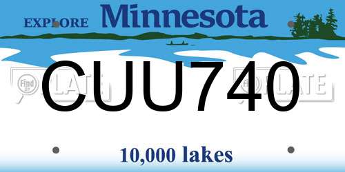 CUU740 Minnesota License Plate