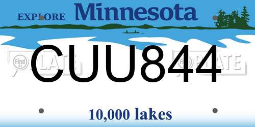 CUU844 Minnesota License Plate