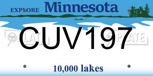 CUV197 Minnesota License Plate
