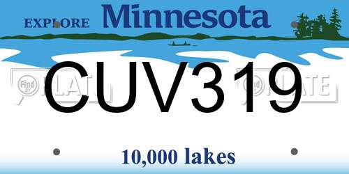 CUV319 Minnesota License Plate
