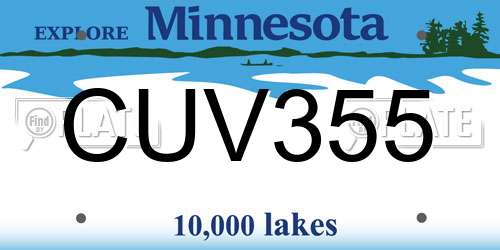 CUV355 Minnesota License Plate