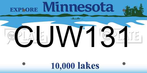 CUW131 Minnesota License Plate