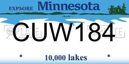 CUW184 Minnesota License Plate