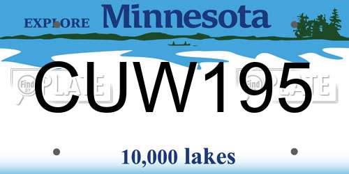 CUW195 Minnesota License Plate