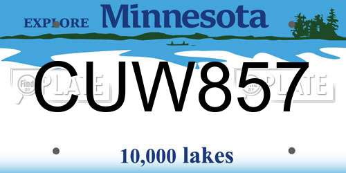 CUW857 Minnesota License Plate