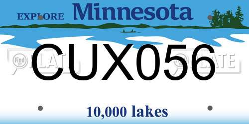 CUX056 Minnesota License Plate
