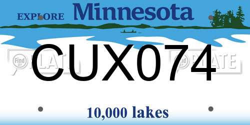 CUX074 Minnesota License Plate