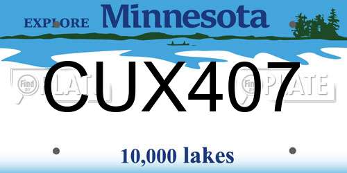CUX407 Minnesota License Plate