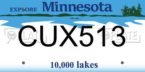 CUX513 Minnesota License Plate