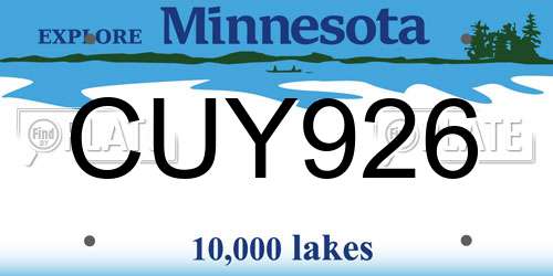 CUY926 Minnesota License Plate