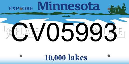 CV05993 Minnesota License Plate