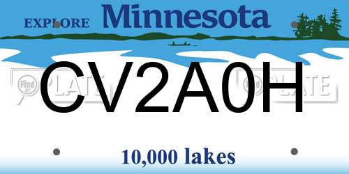 CV2A0H Minnesota License Plate