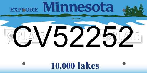 CV52252 Minnesota License Plate