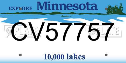 CV57757 Minnesota License Plate
