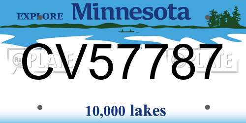 CV57787 Minnesota License Plate