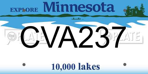 CVA237 Minnesota License Plate