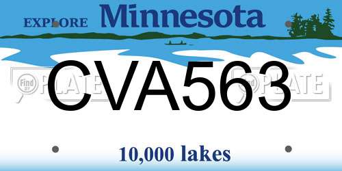 CVA563 Minnesota License Plate