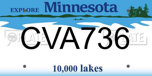 CVA736 Minnesota License Plate