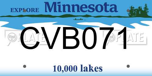 CVB071 Minnesota License Plate