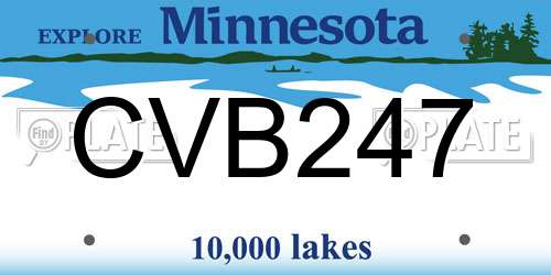 CVB247 Minnesota License Plate