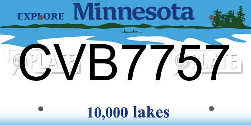 CVB7757 Minnesota License Plate