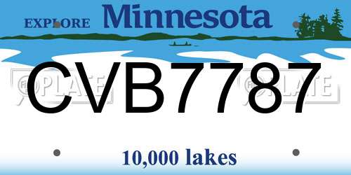 CVB7787 Minnesota License Plate