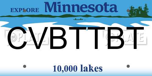 CVBTTBT Minnesota License Plate