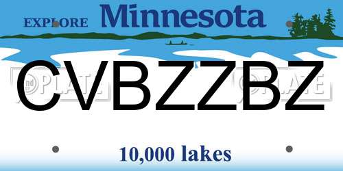 CVBZZBZ Minnesota License Plate