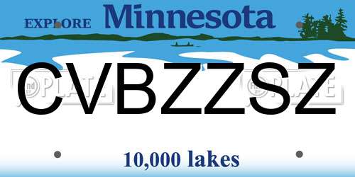 CVBZZSZ Minnesota License Plate