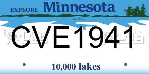 CVE1941 Minnesota License Plate