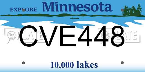 CVE448 Minnesota License Plate
