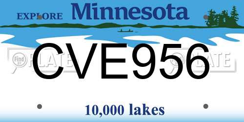 CVE956 Minnesota License Plate