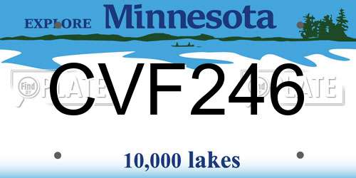 CVF246 Minnesota License Plate
