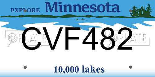 CVF482 Minnesota License Plate