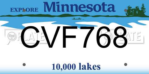 CVF768 Minnesota License Plate