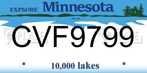 CVF9799 Minnesota License Plate