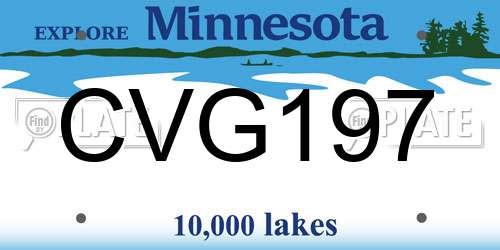 CVG197 Minnesota License Plate