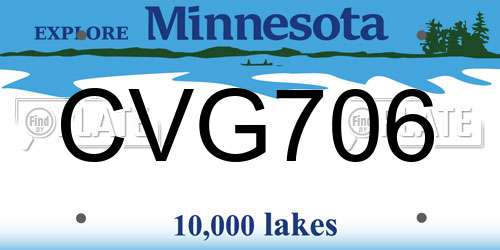 CVG706 Minnesota License Plate