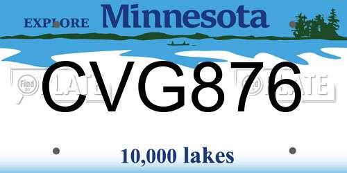 CVG876 Minnesota License Plate