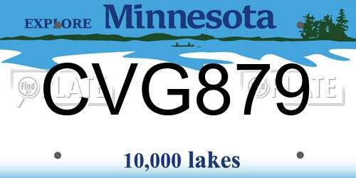 CVG879 Minnesota License Plate
