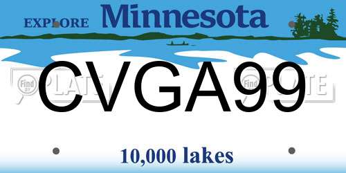 CVGA99 Minnesota License Plate