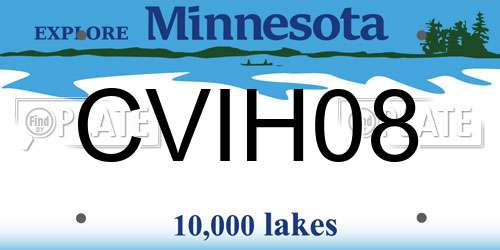 CVIH08 Minnesota License Plate