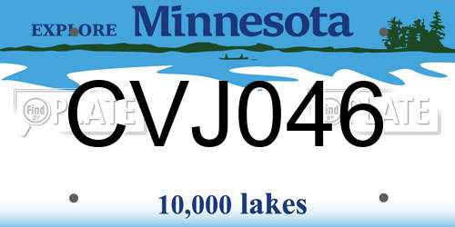 CVJ046 Minnesota License Plate