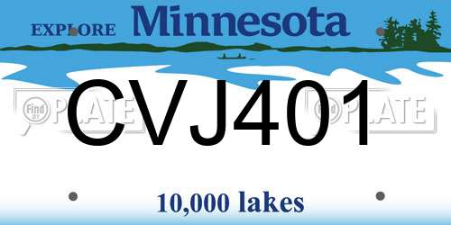 CVJ401 Minnesota License Plate