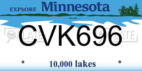 CVK696 Minnesota License Plate