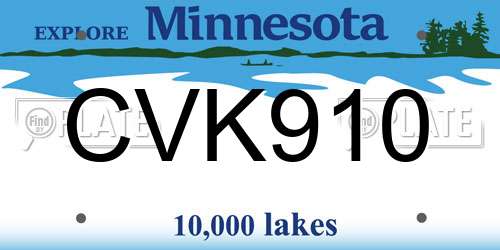 CVK910 Minnesota License Plate