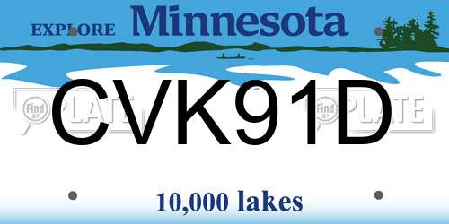 CVK91D Minnesota License Plate